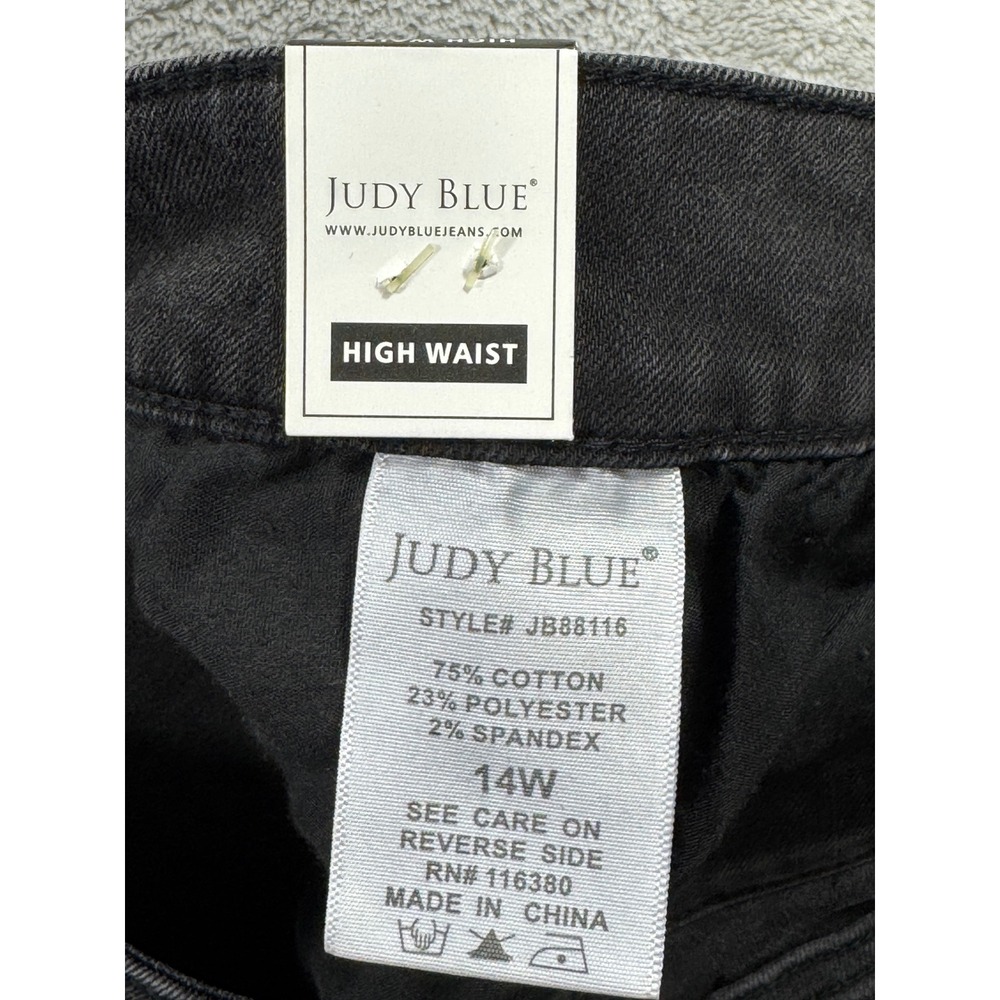 Judy Blue Womens High Rise Super Flare Black Jeans 14W Meas: 32x34 - Picture 7 of 8